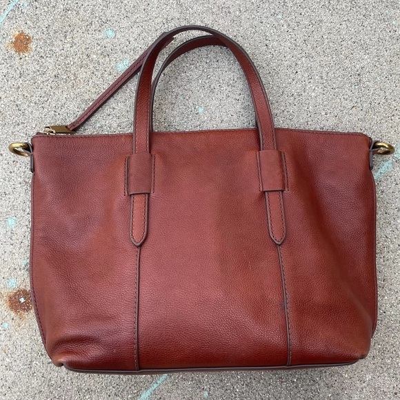 Fossil Skylar Leather Satchel - Brown preloved women’s handbag - Picture 2 of 6